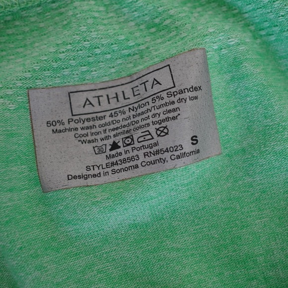 Athleta Green Ruched Performance Top Size S - Picture 9 of 10